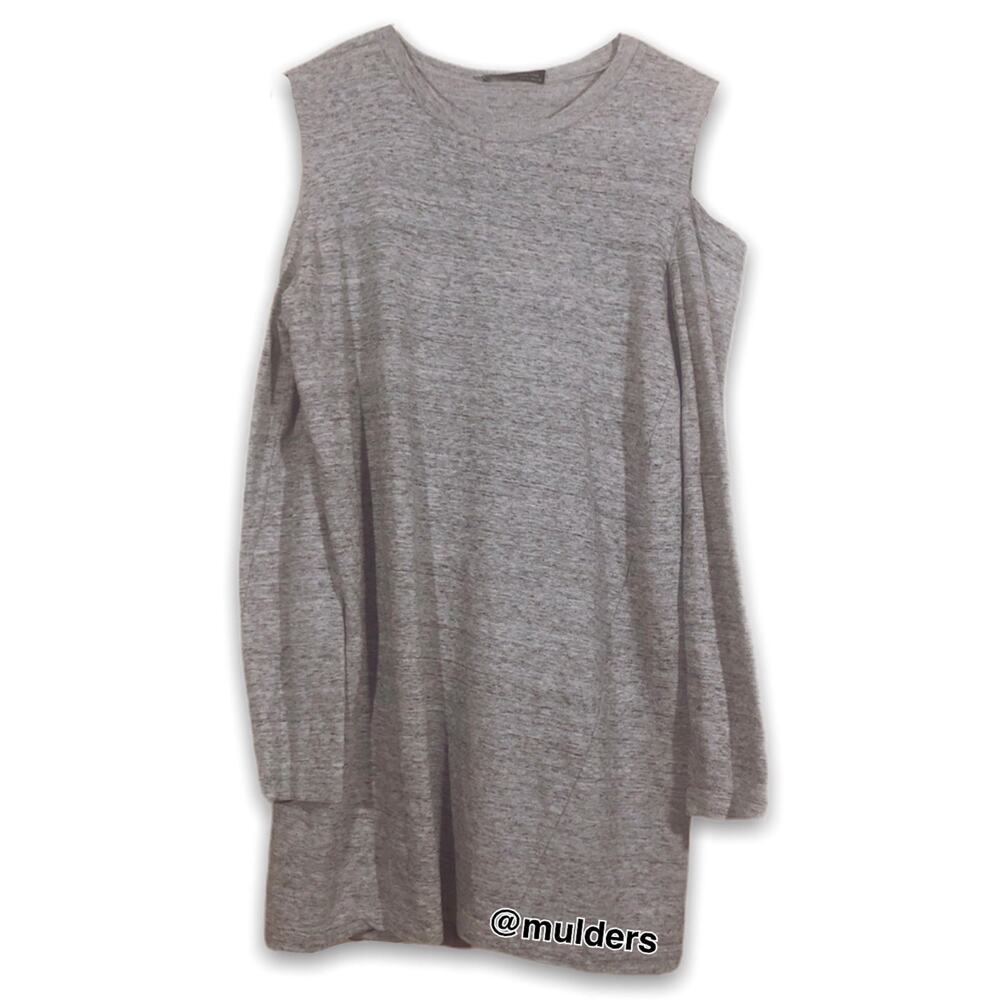 Zara W&B Collection Gray Heathered Dress